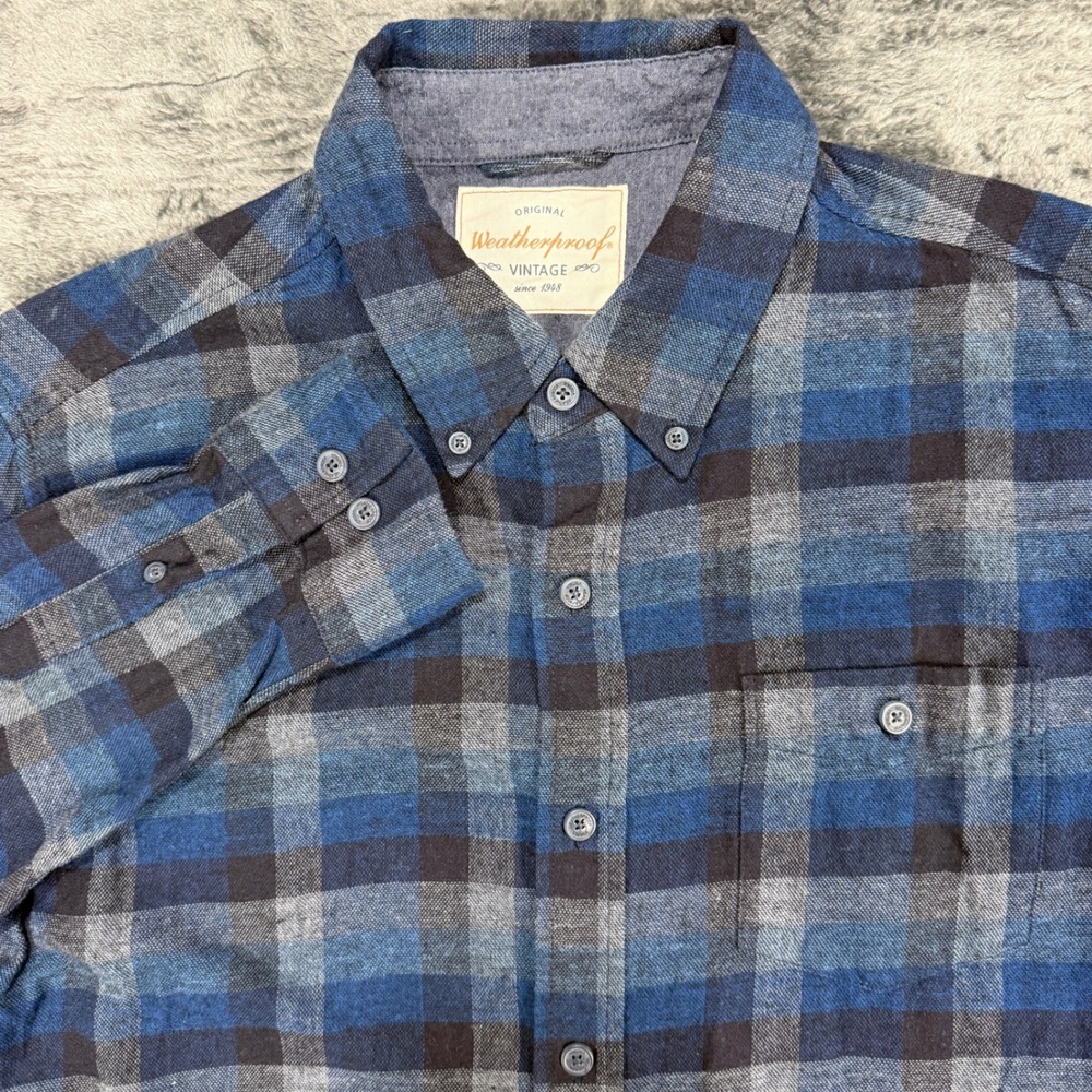 Weatherproof Vintage Button Down Shirt Mens L Blue‎